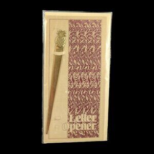 Vintage Letter Opener Brass Pineapple Stuart Houghton England Beach House Decor